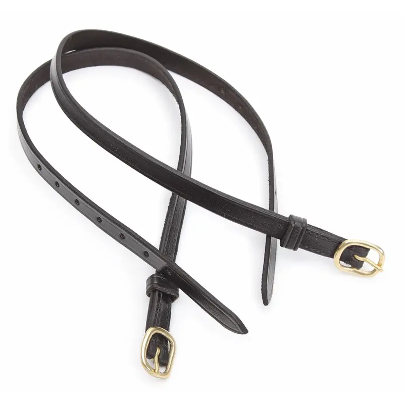 705 Shires Velociti Gara Leather Spur Straps - Black 1