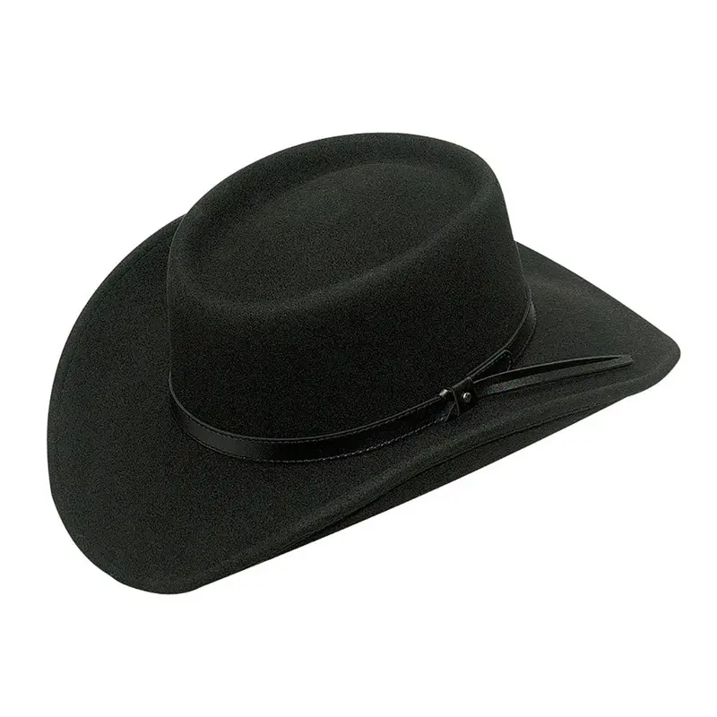 7211801 Twister Crushable Wool Black Gambler Hat 1