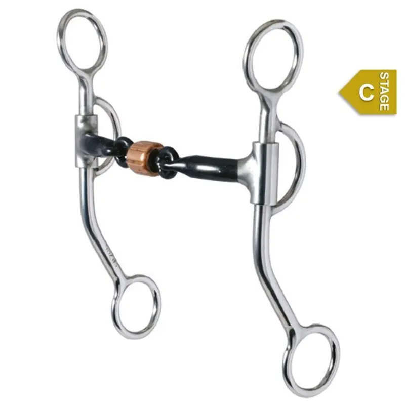 776 Reinsman All-Around 7/16 Inch 3-Piece Sweet Iron Snaffle Bit Copper Roller - 5 Inch 1