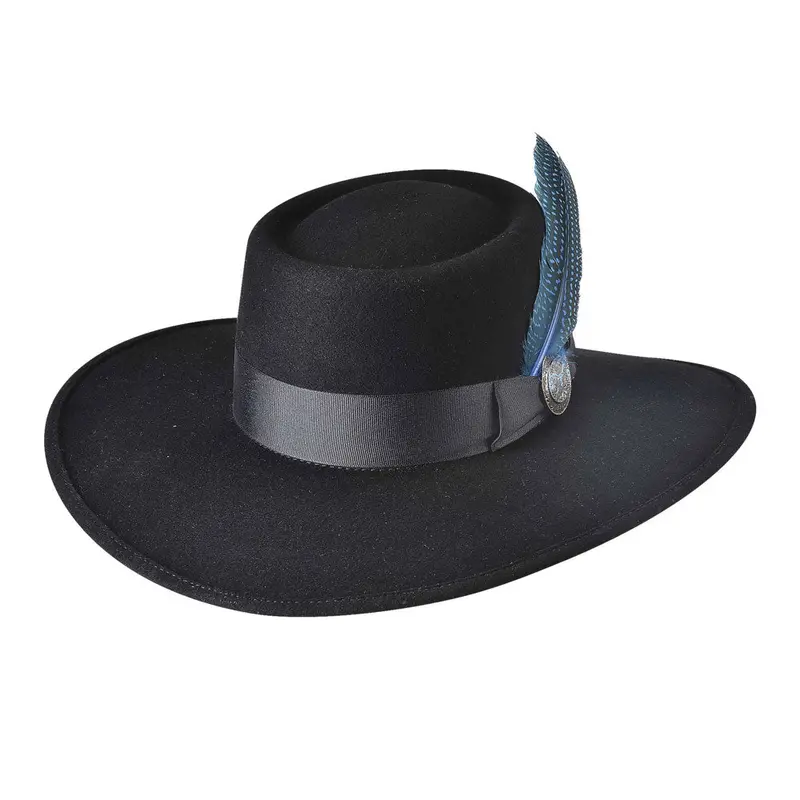 812 Bullhide Miss Me More Black Felt Hat- Size Small 1