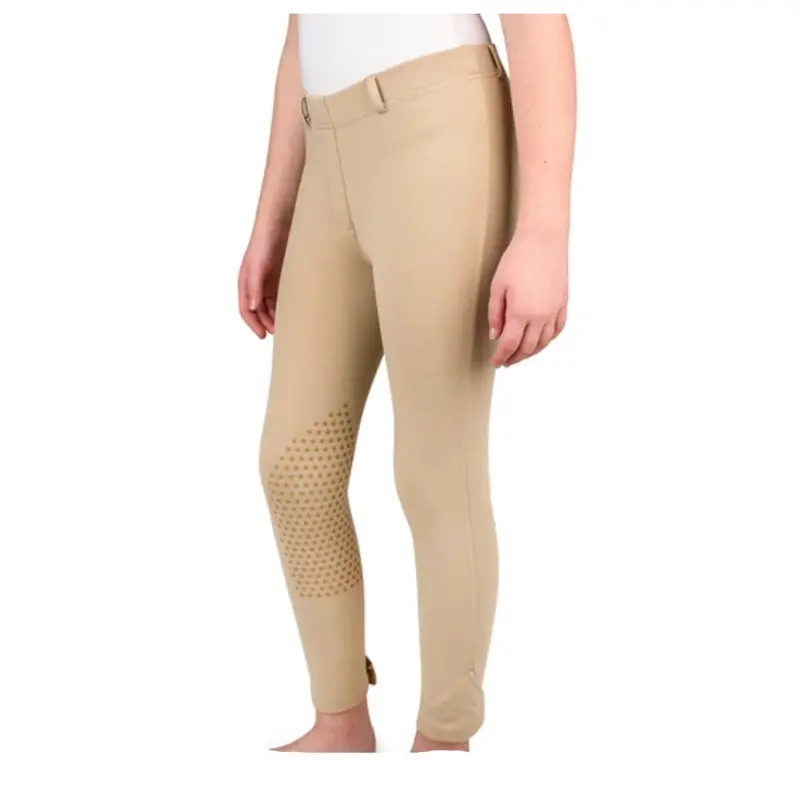 832009 Equistar Children's Pull On Knee Patch Breeches - Show Tan 1