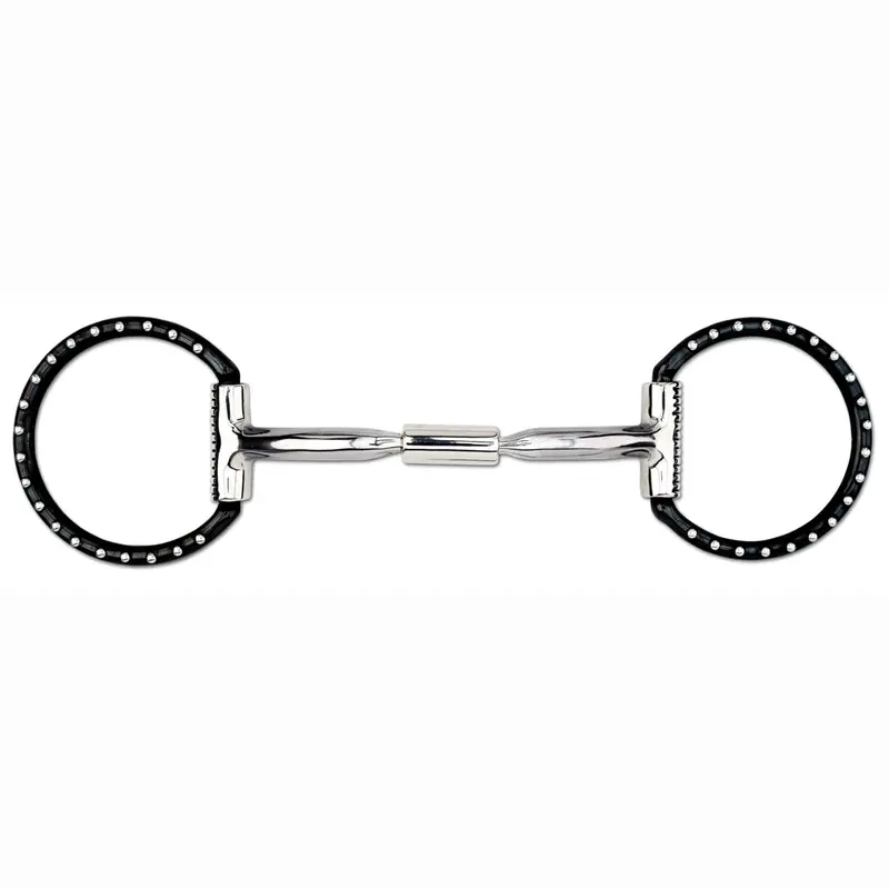 89-16025 Myler Black Western Dee Stainless Steel Dots Sweet Iron With Wide Barrel Comfort Snaffle Mb 02 1
