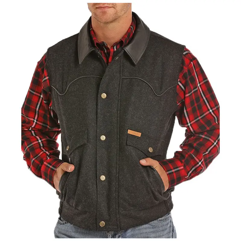 98-5619 Powder River Men's Heather Holbrook Wool Vest 1