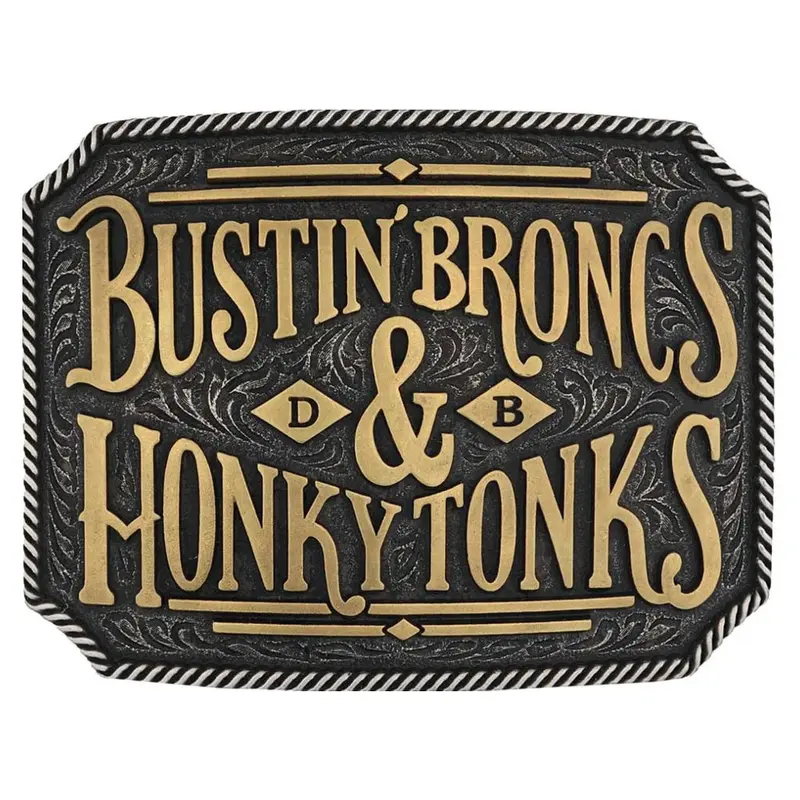 A1000db Montana Silversmiths Dale Brisby Bustin Broncs & Honky Tonks Attitude Belt Buckle 1