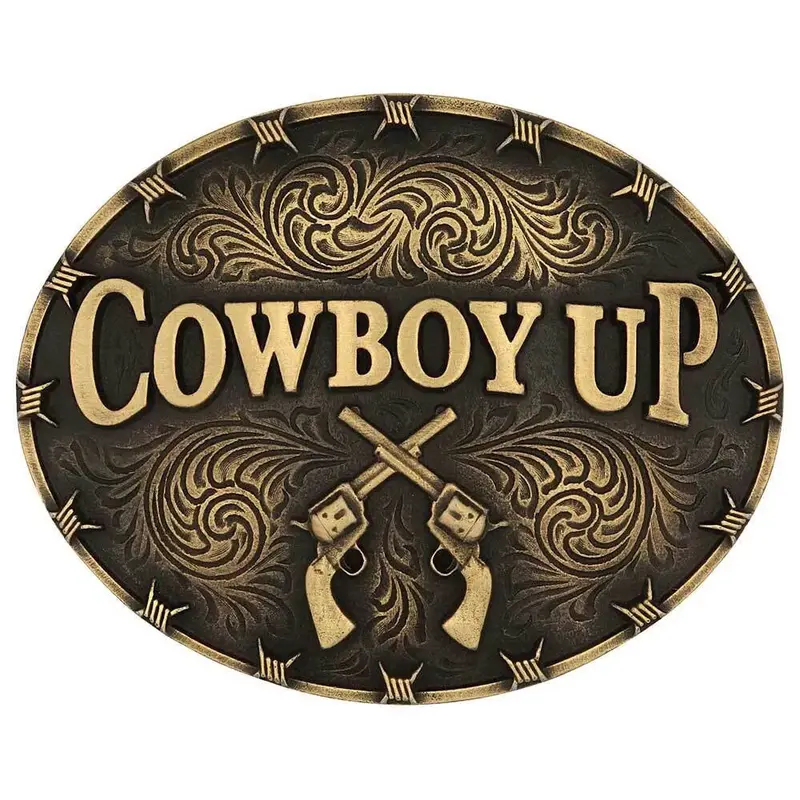 A1007c Montana Silversmiths Cowboy Up Attitude Belt Buckle 1