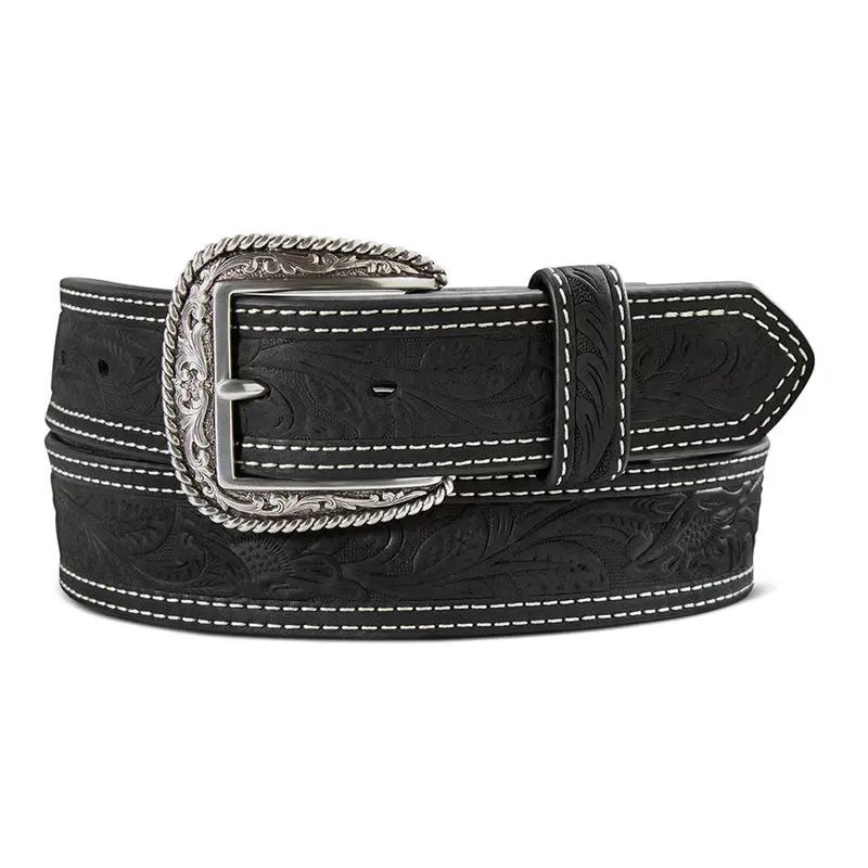A1012401 Ariat Men's Double Stitch Western Belt - Black 1