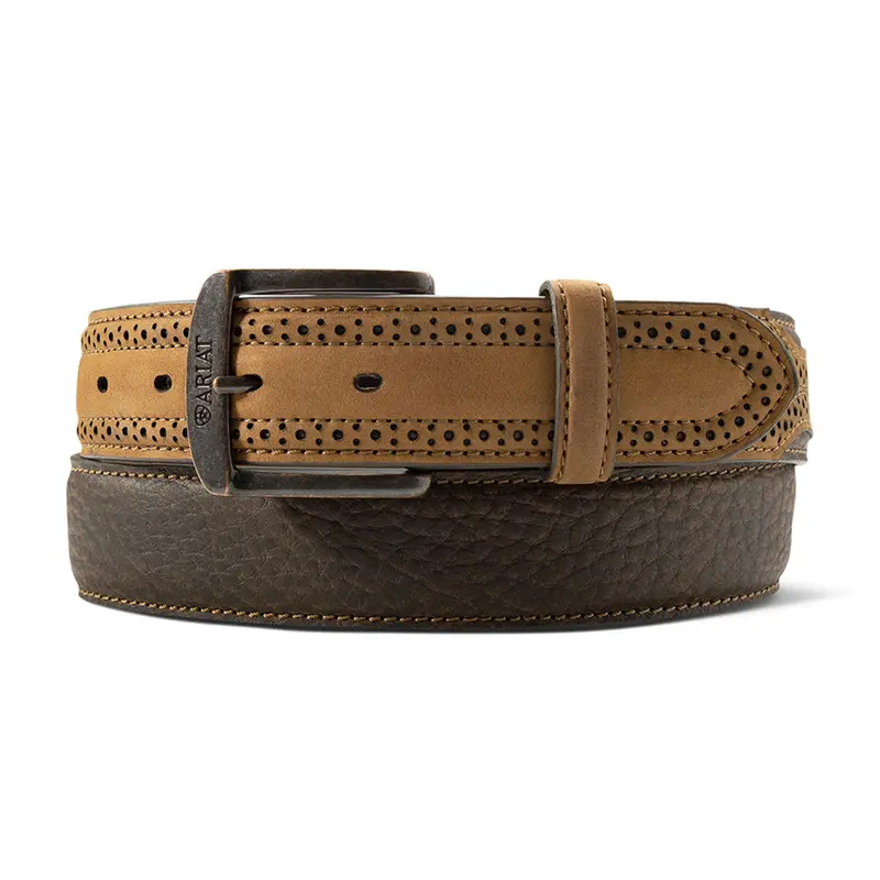 A1043802 Ariat Men's 1 1/2" Perforated Billet Belt - Brown 1