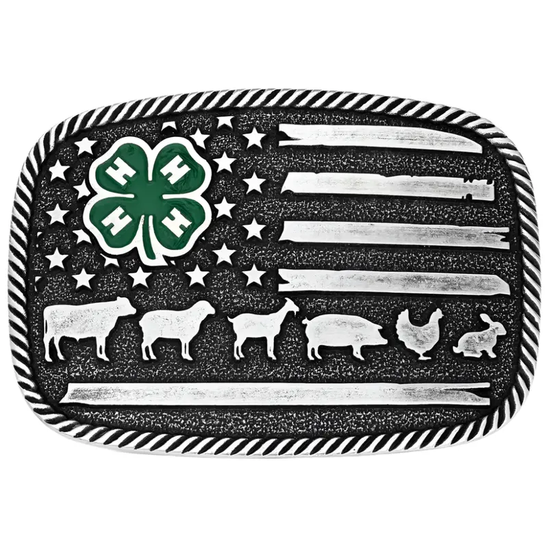 A1049s Montana Silversmiths 4-H Livestock Attitude Belt Buckle 1