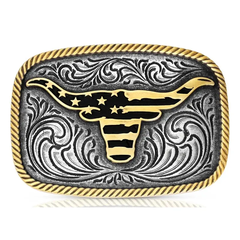 A1054p Montana Silversmiths Western Patriotic Attitude Belt Buckle 1