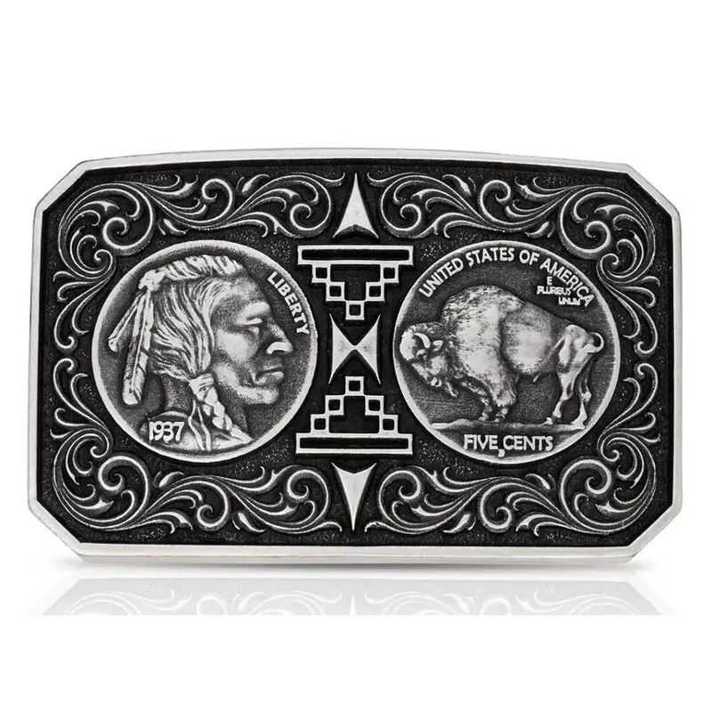 A1055s Montana Silversmiths Westward Way Attitude Belt Buckle 1