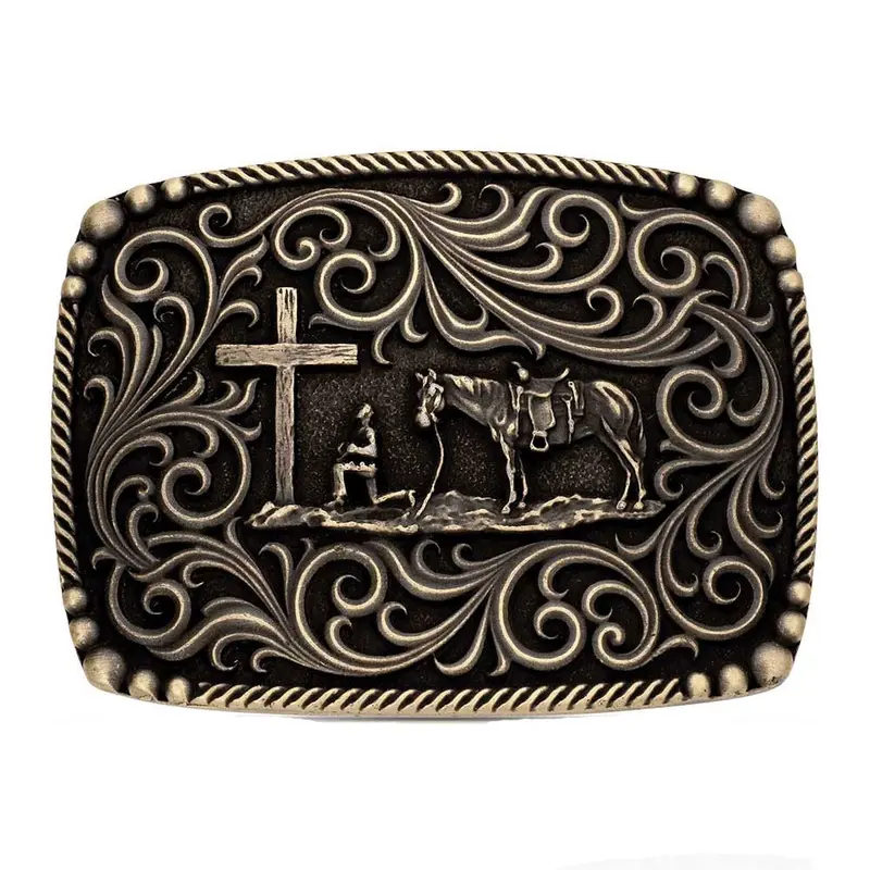 A1076c Montana Silversmiths Surrounded By Faith Belt Buckle 1