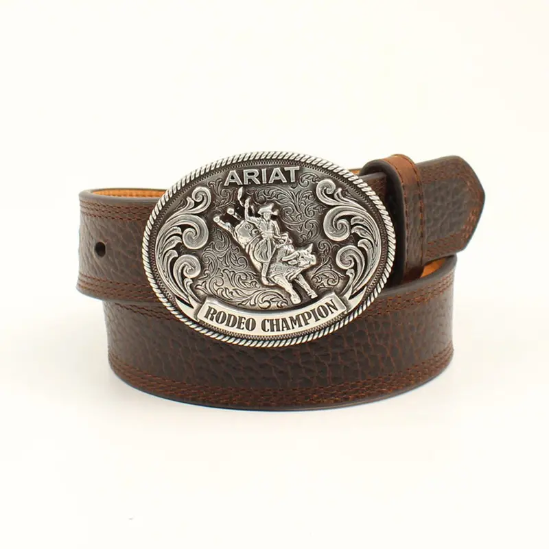 A1305802 Ariat Youth Western Belt With Rodeo Bull Buckle 1