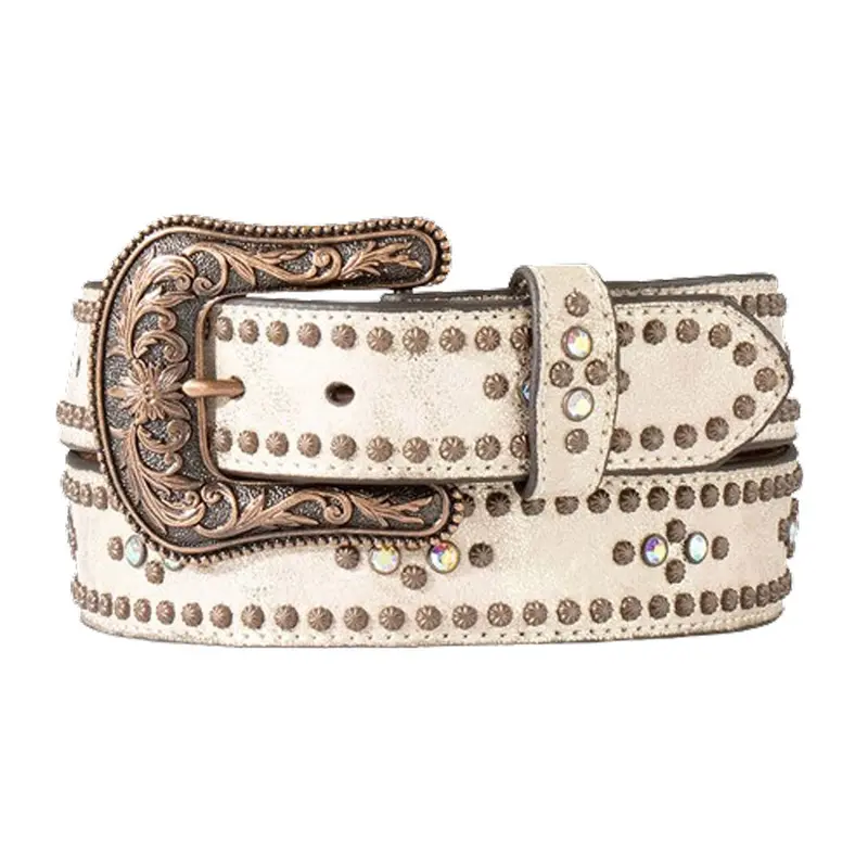 A15662216 Ariat Women's Metallic Leather & Copper Studs Belt 1