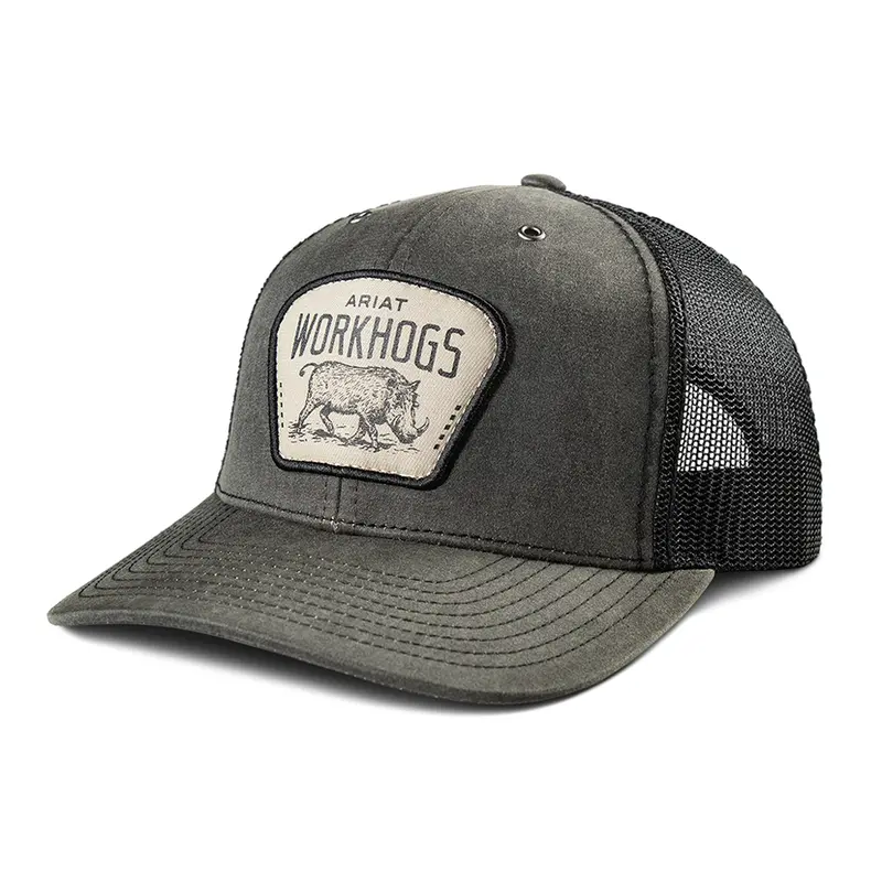 A290001707 Ariat Mens Richardson 112 Work Hogs Snap Back Cap - Charcoal 1