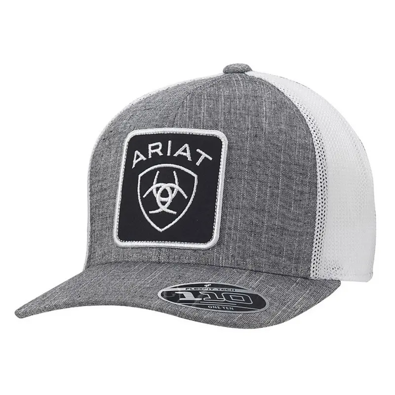 A300014906 Ariat Men's Snap Back Flex Fit 110 Large Patch Logo Grey 1