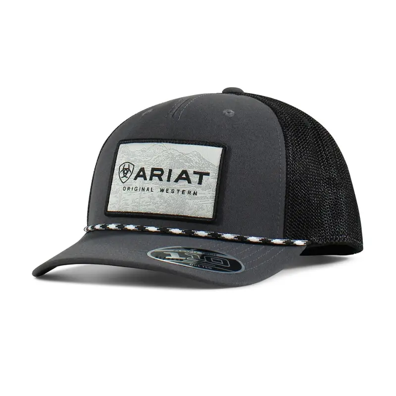 A300019001 Ariat Men's Flexfit 110 Patch & Rope Ball Cap - Black 1