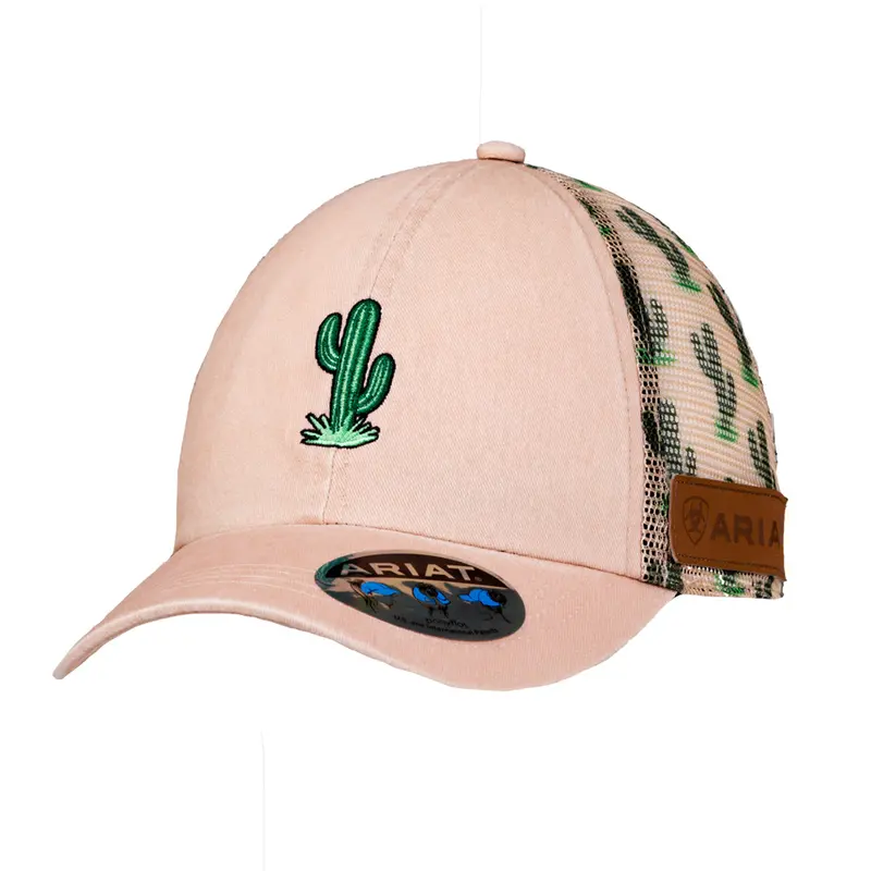 A300087830 Ariat Youth Embroidered Cactus Ball Cap - Pink 1
