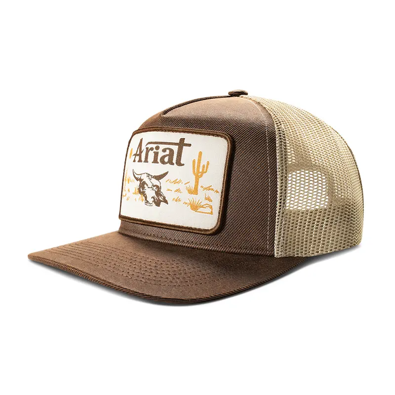 A300094602 Ariat Men's Desert Patch Snap Back Ball Cap - Brown 1