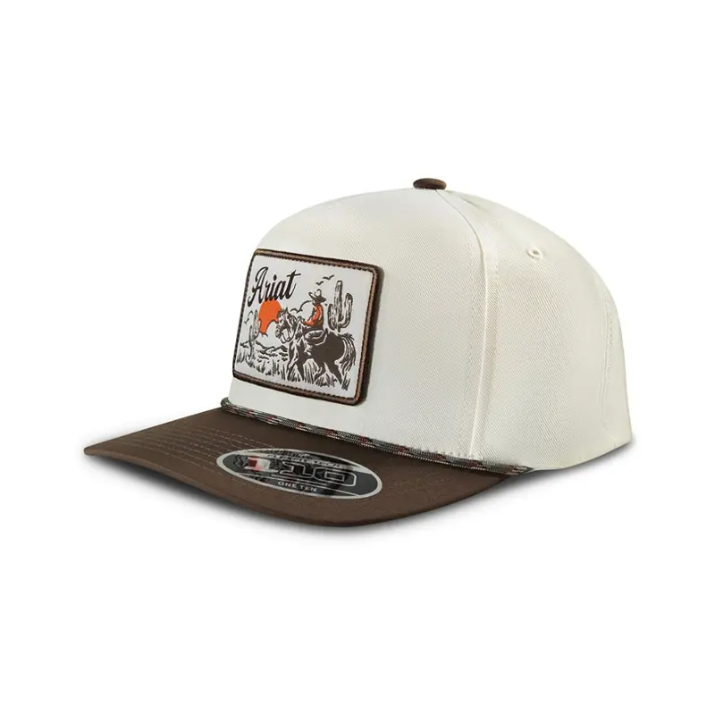 A300095892 Ariat Men's F110 Desert Patch Snap Back Ball Cap - Tan / Brown 1
