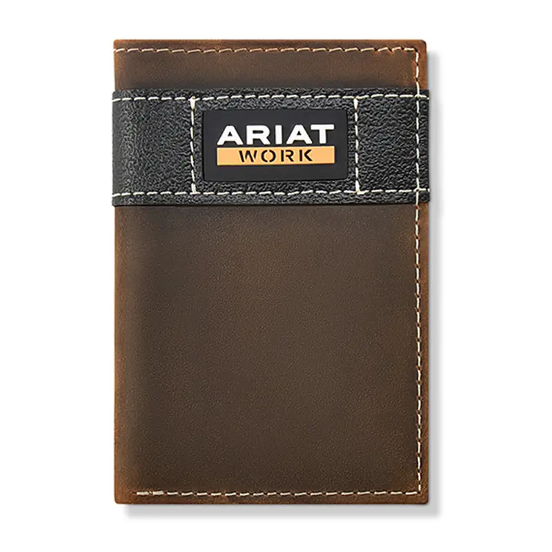 A3400002 Ariat Work Trifold Wallet - Brown 1