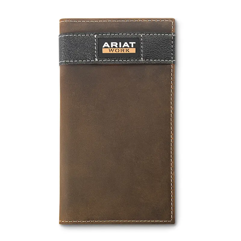 A3400102 Ariat Work Wallet Checkbook - Brown 1