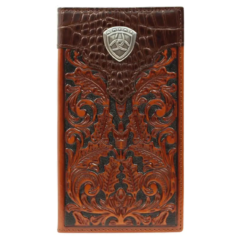 A3516208 Ariat Mens Premium Brand Leather Rodeo Wallet 1