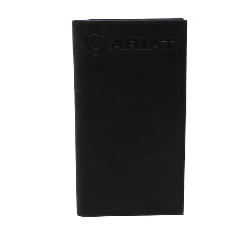 A3548601 Ariat Men's Embossed Logo Rodeo Wallet - Black 1