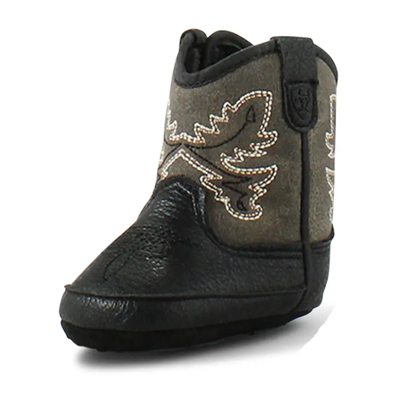 A442003201 Ariat  Lil' Stompers Everlite Infant Boots- Black With Grey Top 1