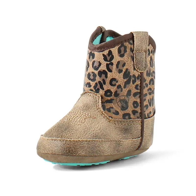 A442003675 Ariat Savanna Lil' Stompers Infant Boots- Brown With Cheetah Print 1