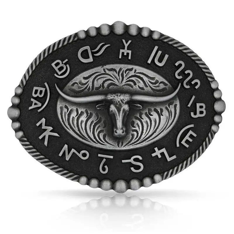 A542s Montana Silversmiths Branded Legacy Longhorn Attitude Belt Buckle 1