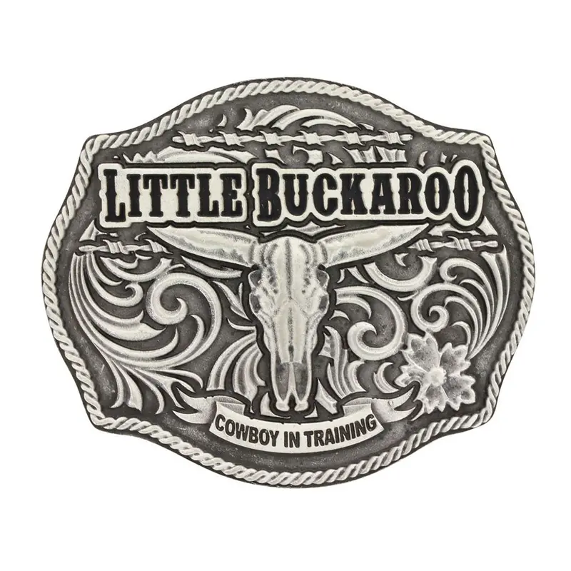 A608s Montana Silversmiths Classic Impressions Lil Buckaroo Skull Kids Attitude Buckle 1