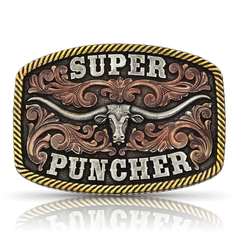 A810dbt Montana Silversmiths Dale Brisby Super Puncher Longhorn Belt Buckle 1