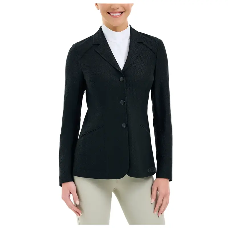 Ad1003 Rj Classics Addison Ladies Black Air Mesh English Show Coat 1