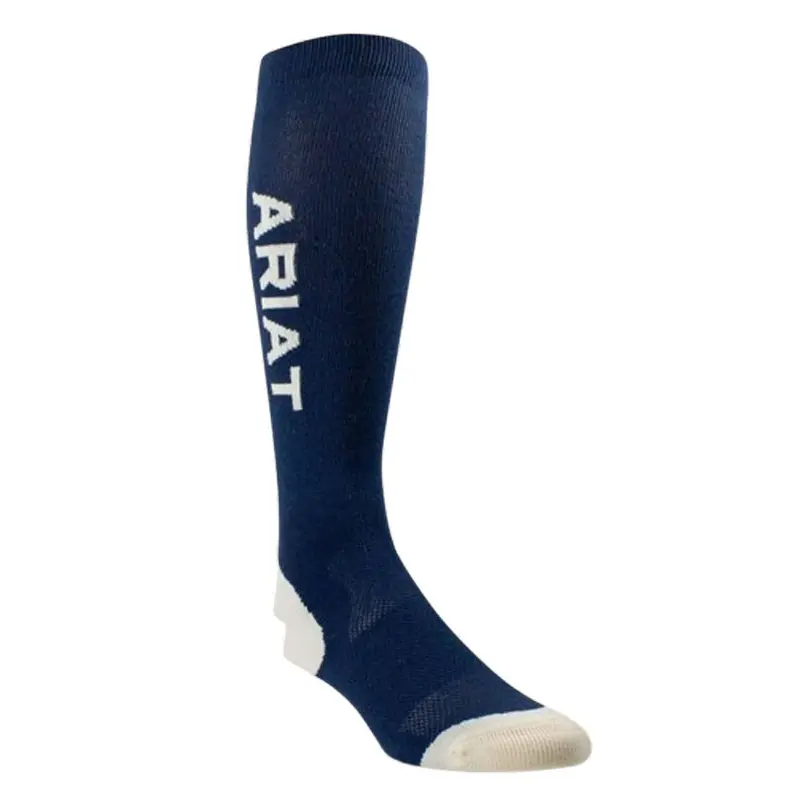Ar2340 Ariat Unisex Ariattek Performance Socks - Navy/Summer Sand 1