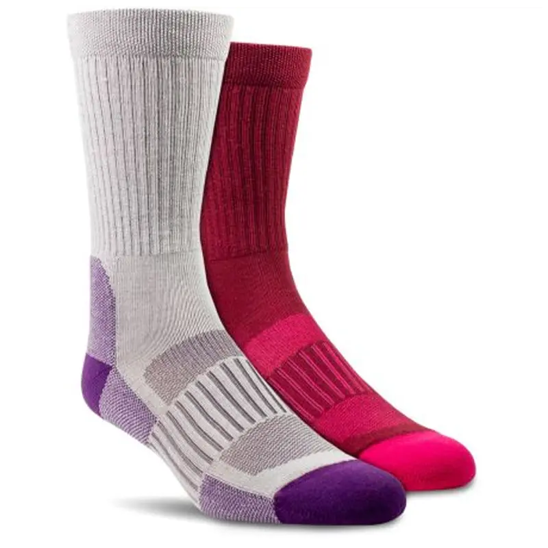 Ar2909 Ariat Women's Tek Series High Performance Crew 2-Pair Pack -Pink/Purple 1