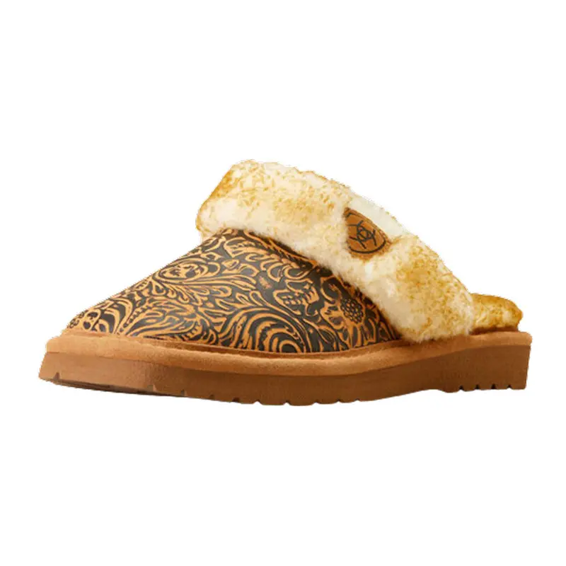 Ar3796 Ariat Women's Jackie Square Toe Embossed Slipper - Brown 1