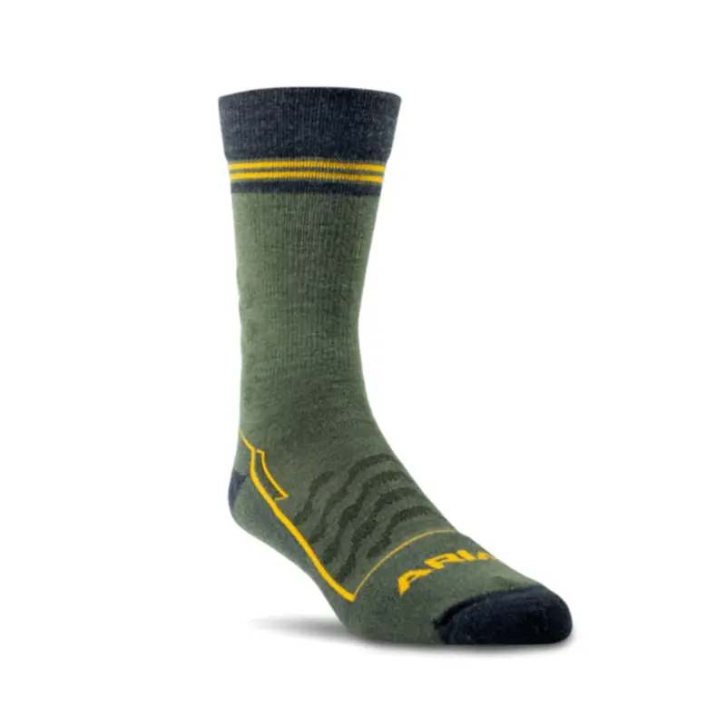 Ar4611 Ariat Men's Merino Wool Steel Toe Performance Work Sock - Cargo 1