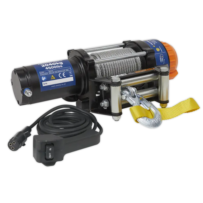 Atv-Quad Recovery Winch 2040Kg (4500Lb) Line Pull 12V 1