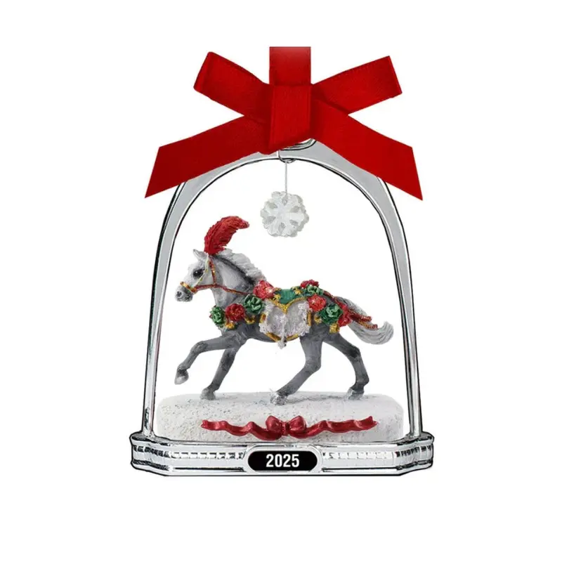 B-Hp-10224 Breyer 2025 Holiday Christmas Stirrup Ornament - Christmas In Bloom 1