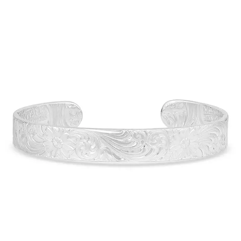 Bc856 Montana Silversmiths Fully Engraved Cuff Bracelet - Silver 1