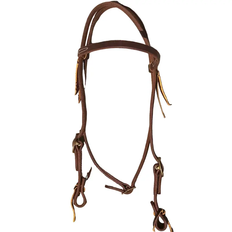 Beagley Braiding Co. Hot Oil Browband Headstall With Brass Buckles 1