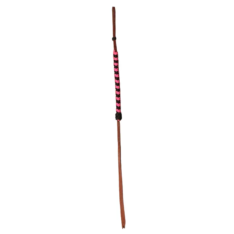 Beagley Braiding Co Leather Quirt With Nylon Braid 1
