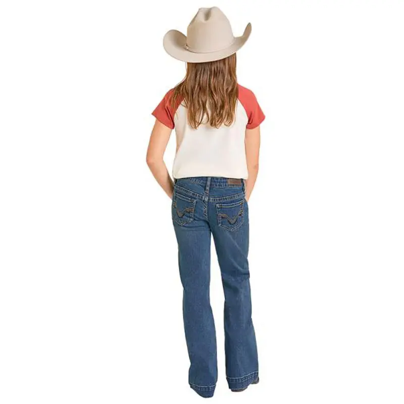 Bg5md07211 Rock & Roll Girls' Signature Pocket Trouser Jean - Medium Wash 1
