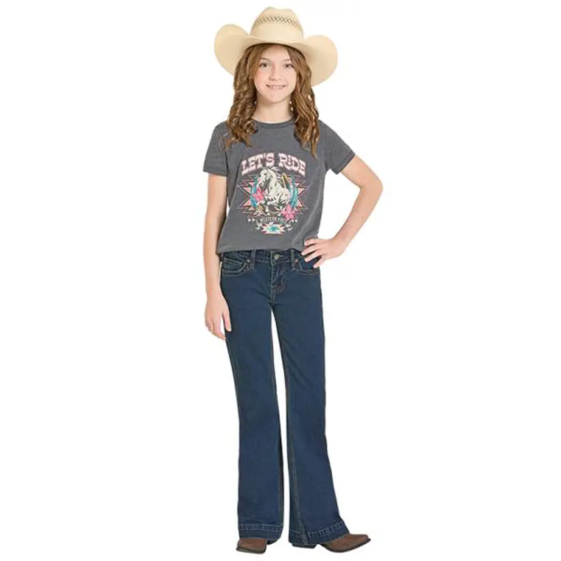 Bg5md08625 Rock & Roll Girls' Bootcut Jeans - Dark Wash 1
