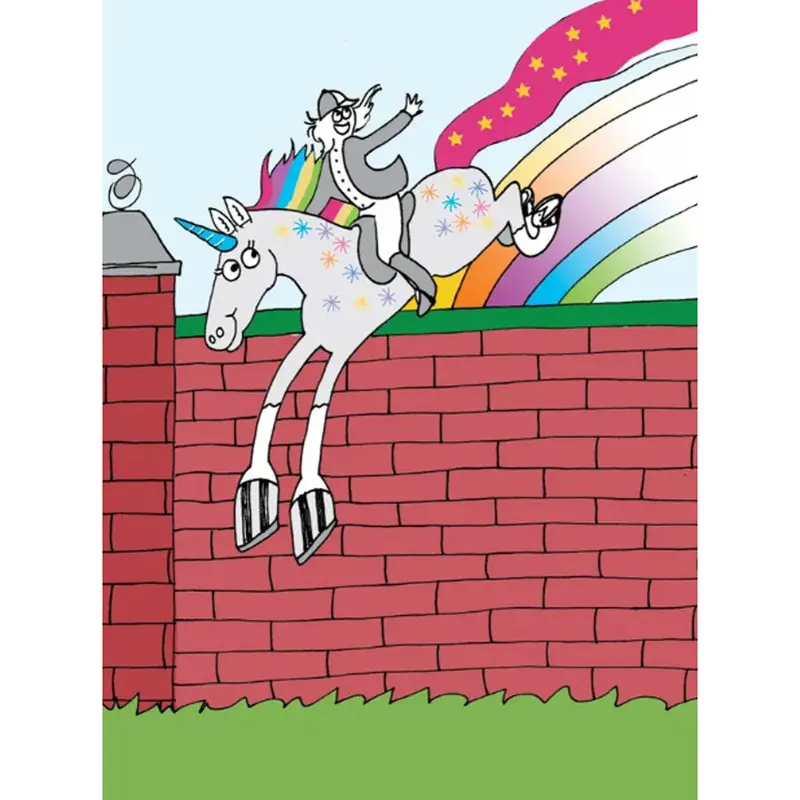 Birthday Card - Rainbow-Colored Unicorn 1
