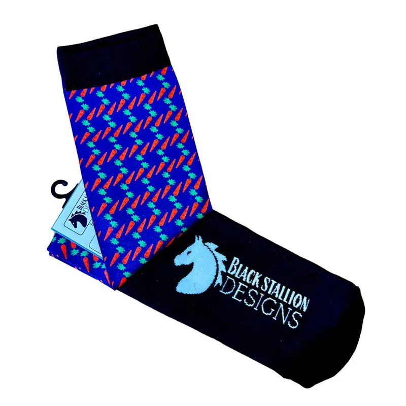 Black Stallion Designs Women's Equestrian Boot Socks - Carrot Treats 1
