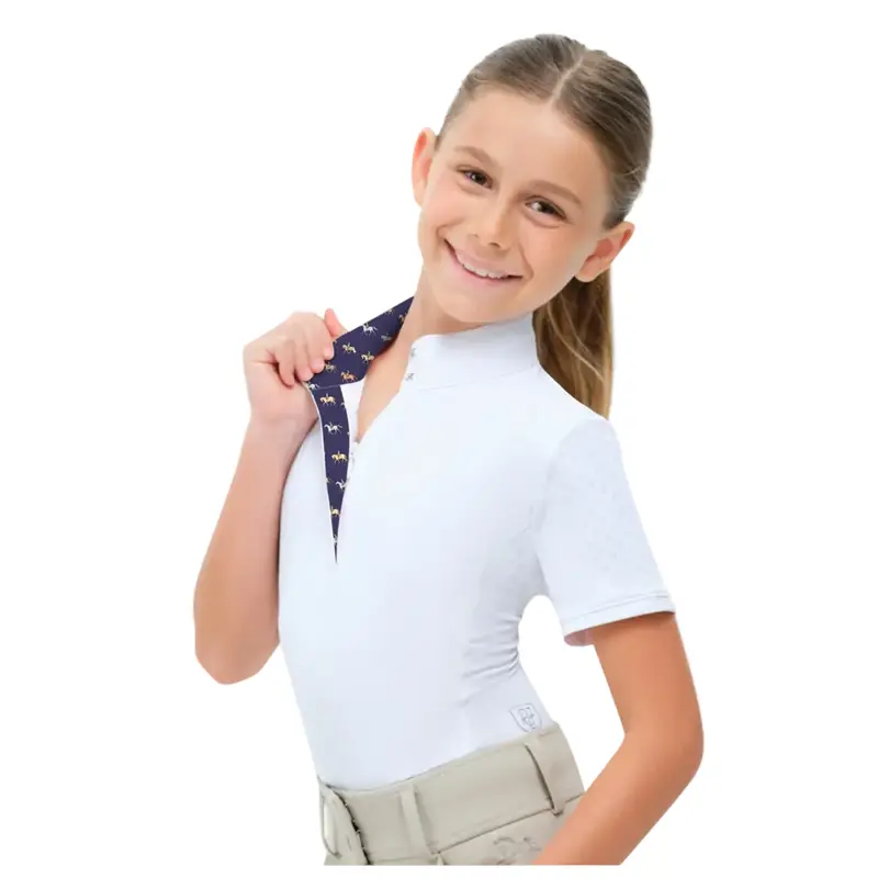 Brj850mm Rj Classics Children's Brynn Short Sleeve English Show Shirt - White With Ride On 1