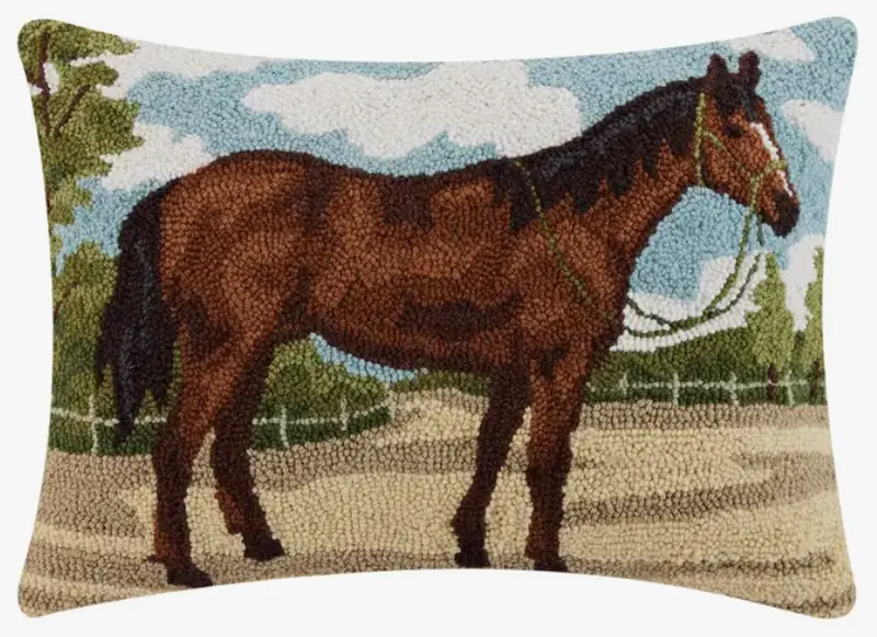 Brown Horse Hook Pillow 1