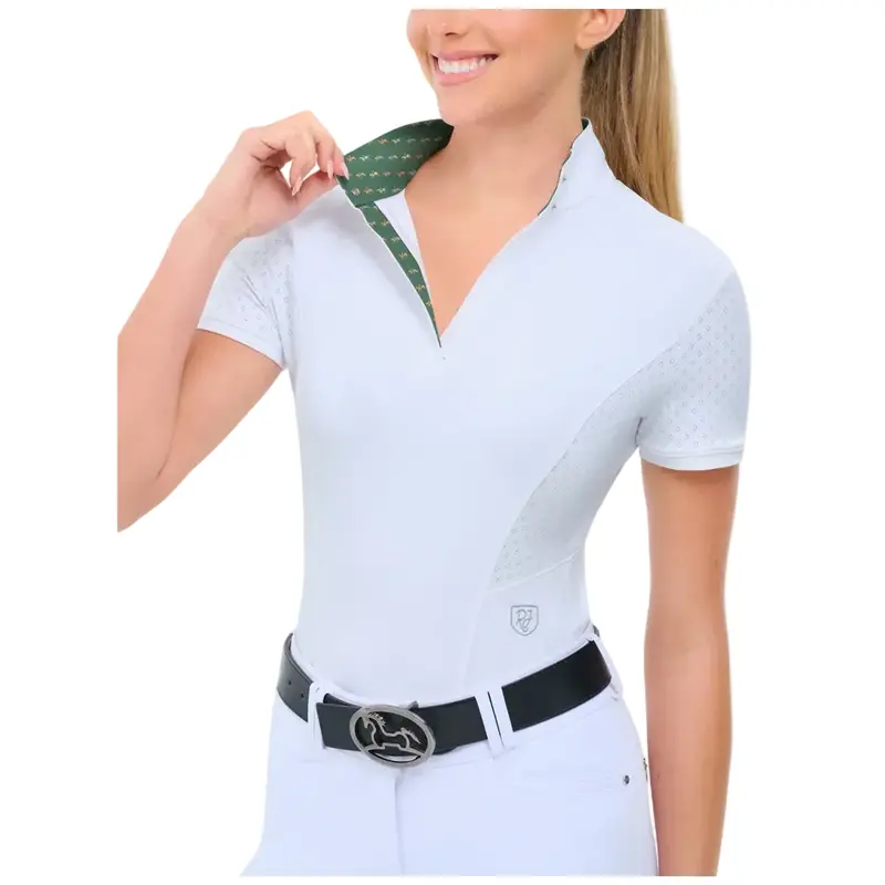 Bry850ii Rj Classics Women's Brynn Short Sleeve English Show Shirt 2.0 - White/Ride On 1