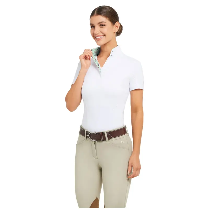 Bry850t Rj Classics Women's Brynn Short Sleeve English Show Shirt - White Coffee Talk 1